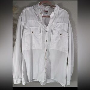 RailRiders Shirt Mens Large Adventure Outdoor White Button Down